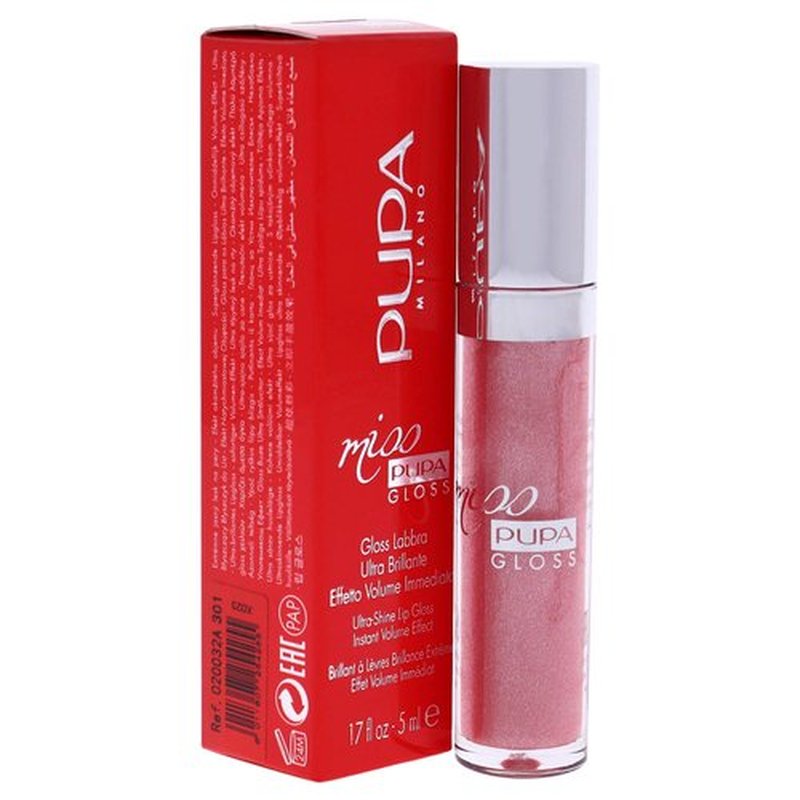 Pupa Milano Miss Milano Lip Gloss - Shiny, Smooth, Plump - Soft, Innovative Gel Texture - Glides Smoothly On The Lips - For A Moisturizing And Volume Enhancing Effect - 301 Sweet Candy - 0.17 OZ