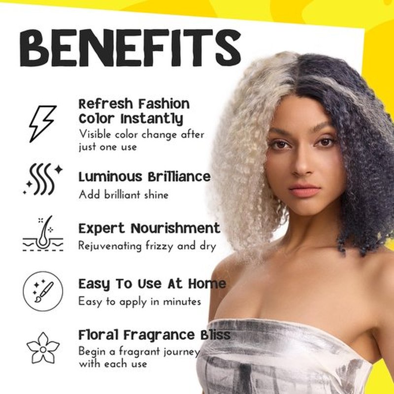 COLORLOMO Color Depositing Conditioner - 6 oz Semi Permanent Hair Color with Shea Butter & Almond Oil- Color Conditioner Depositing Hair Mask - Vegan, Paraben, Ammonia & Sulfate Free - Ash Grey
