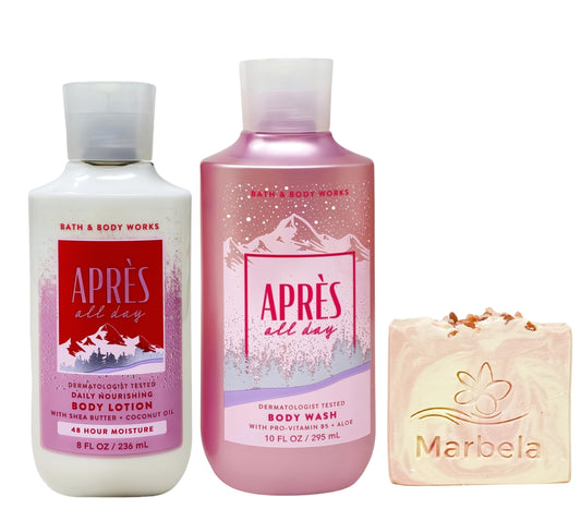 Bath & Body Works Après All Daily Nourishing Body Lotion and Body Wash with a Himalayan Salts Springs Bar