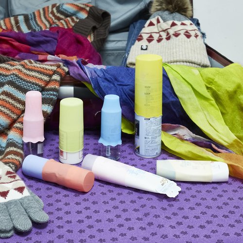 NELSHP Travel Bottle Covers,10 Pack Silicone Travel Size Container Sleeves,Stretching Travel Accessories for Shampoo Lotion Conditioner Wash Body Bottles
