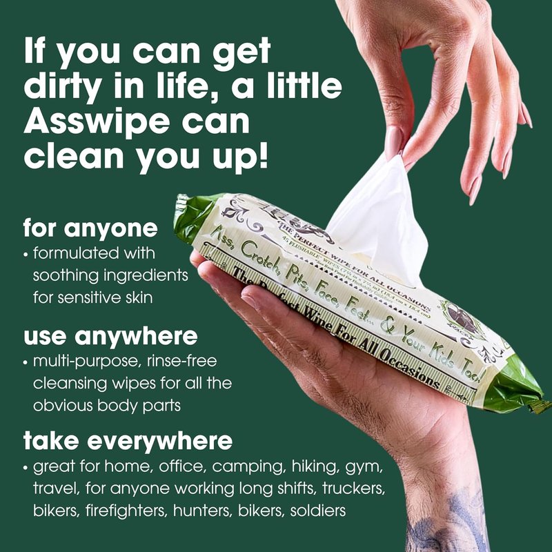 Flushable Wipes for Adults | Personal Cleansing Body & Bathroom Wipes with Aloe & Vitamin E - 2 Pack (90 Wipes)