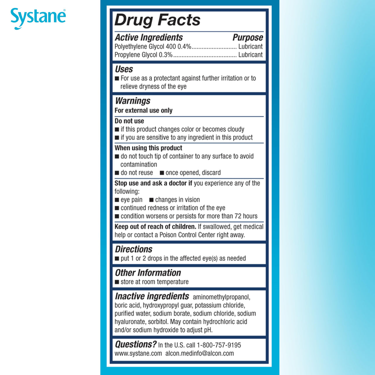 Systane HYDRATION Preservative Free Dry Eye Drops, 30 Ct Single Use Vials
