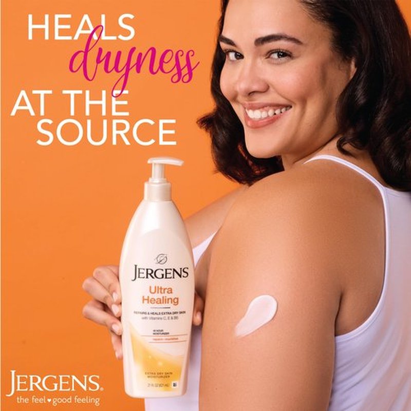 Jergens Ultra Healing Dry Skin Lotion, Hand and Body Moisturizer for Quick Absorption into Extra Dry Skin with Hydralucence Blend, Vitamins C, E and B5, White, 3 oz, Pack of 12