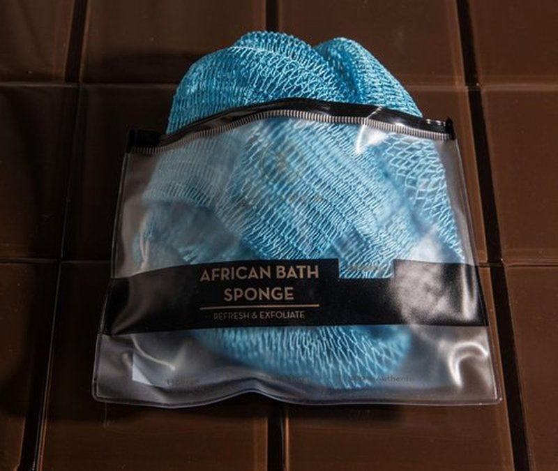 Bellanomi African Exfoliating Net Sponge Authentic Ethically Sourced from Nigeria 45 inch Long (Baby Blue)