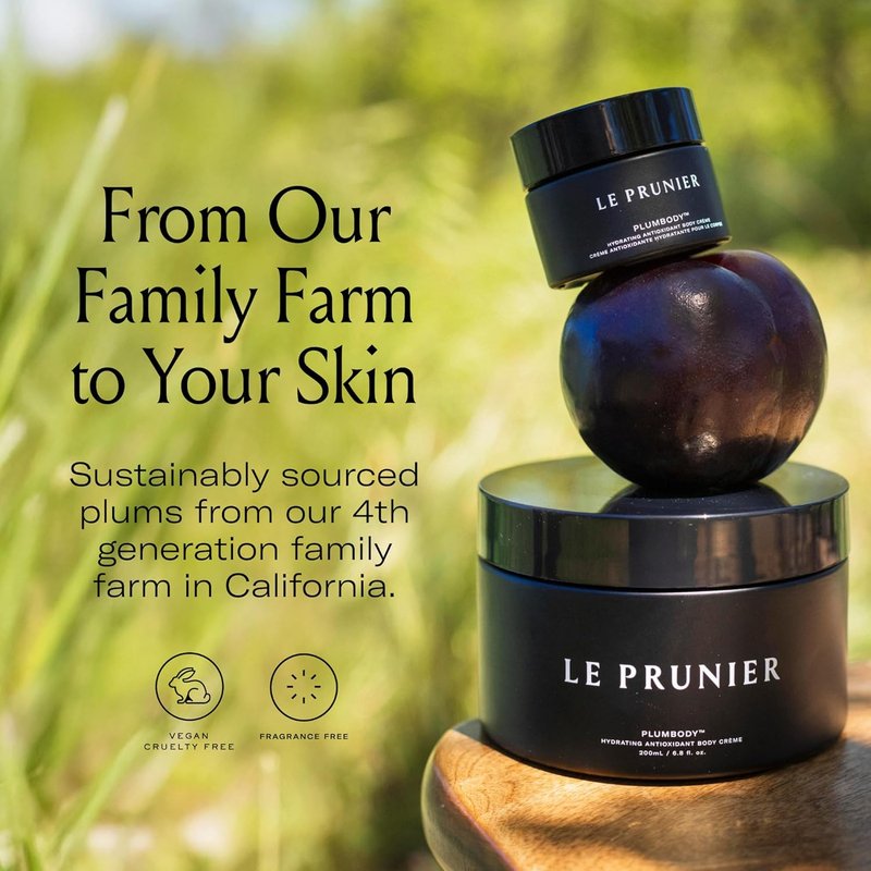 Le Prunier Plumbody™ Firming & Hydrating Body Cream - Vegan Antioxidant Lotion with Midnight Muir® Plum Extract | 6.8 fl oz