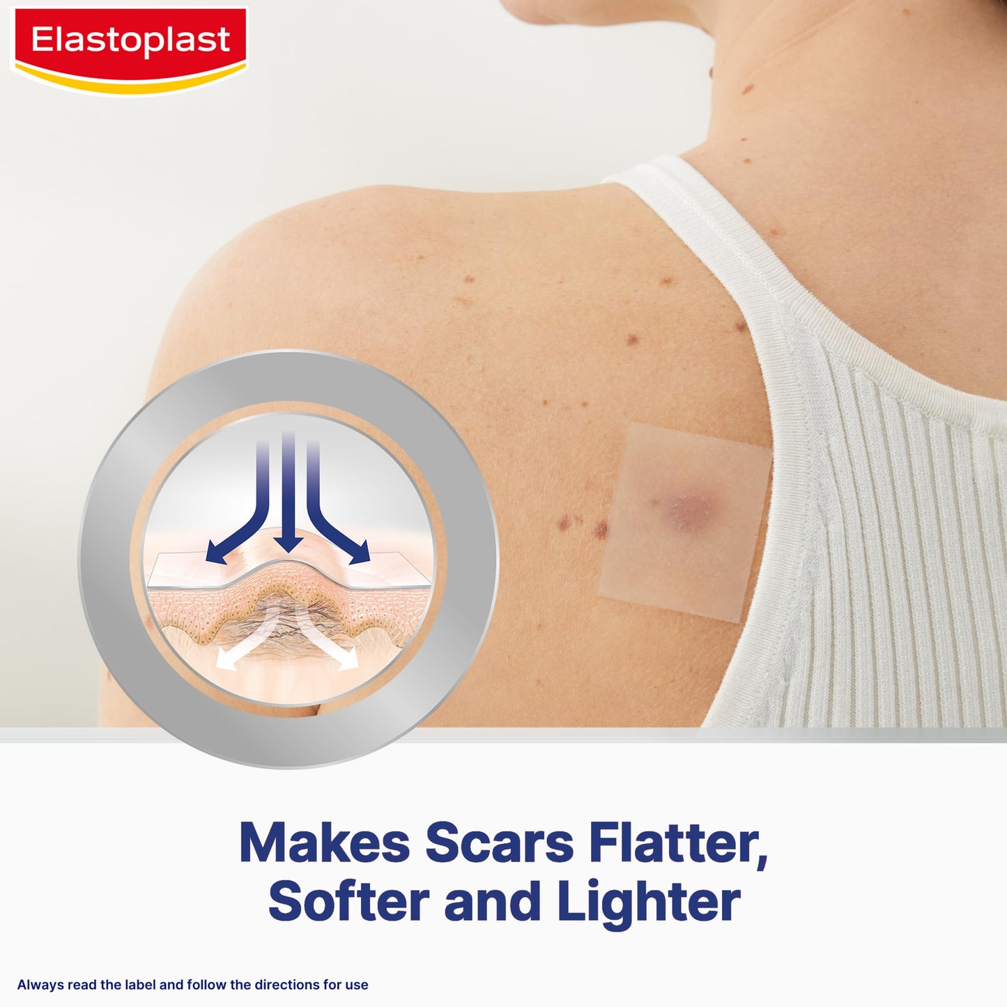 Elastoplast Scar Reducer Plasters (21 Pieces), Quick and Convenient Scar Cover Up Treatment, Scar Sheets to Reduce Visbility of Scars, Scar Plaster Pack for Quick Results