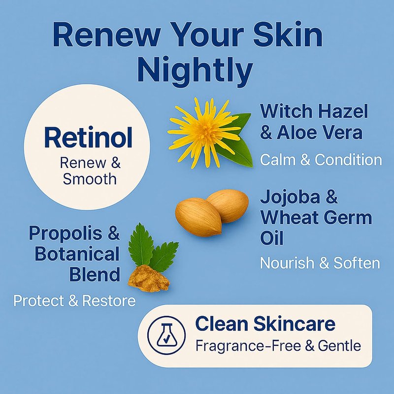 Retinol Face Serum - Hydrating Formula with Witch Hazel, Jojoba Oil & Aloe Vera | 1 FL OZ / 30ML