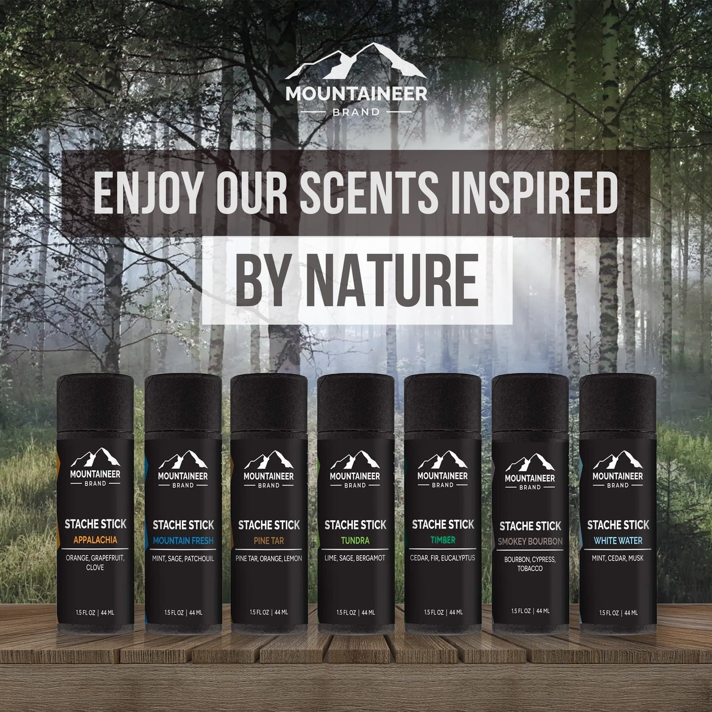 Mountaineer Brand Stache Stick | Appalachia Scent | Made with Natural Ingredients West Virginia | Firm & Long Lasting Hold | Mustache Wax | Moustache Shape & Styling | Beard Wax for Men | 1.5oz
