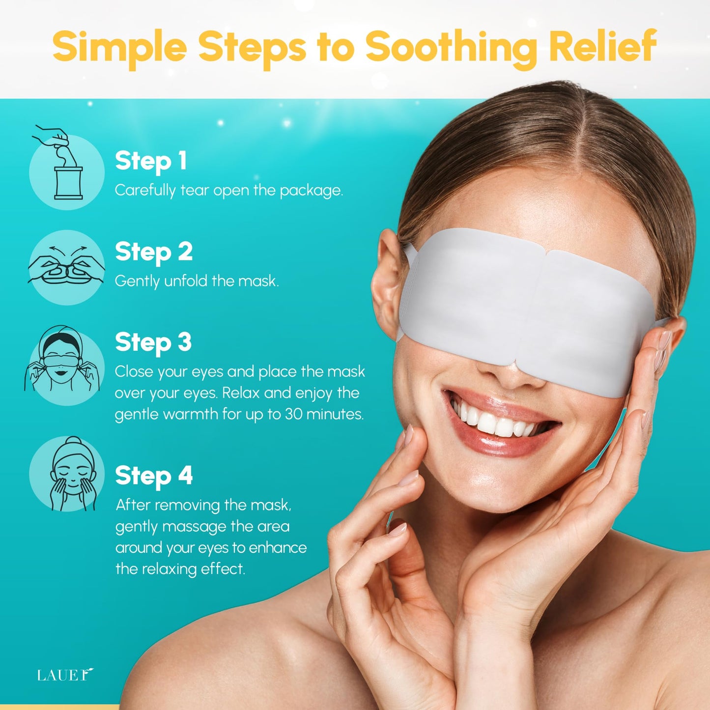 Heated Eye Steam Mask Dry Eyes Self Warm Compress Dark Circles Puffiness Set of Scent (Lavender, Chamomile, Green Tea, Mint, Mandarin Basilic, Unscented) Pack of 6 Masks for Women