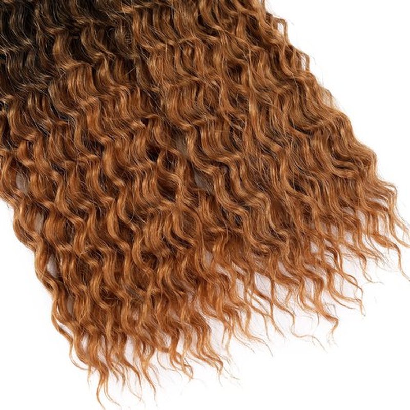 22in Ocean Wave Crochet hair 6Packs Brown Curly Braiding Crochet Hair Soft Synthetic Deep Wave Crochet Hair Extensions for Women #1BT30