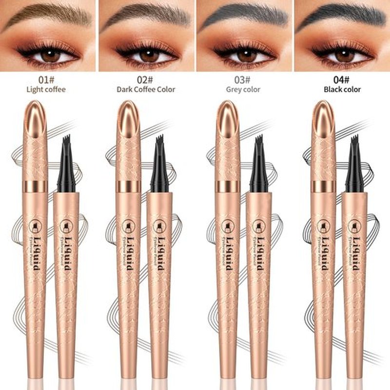 2 Pcs 2024 New Magic Eyebrow Pencil: 3D Waterproof Eyebrow Pen for Long-Lasting Wear, Delicate Microblading Eyebrow Pencil for Fine Natural Strokes (Light coffee+Dark coffee)