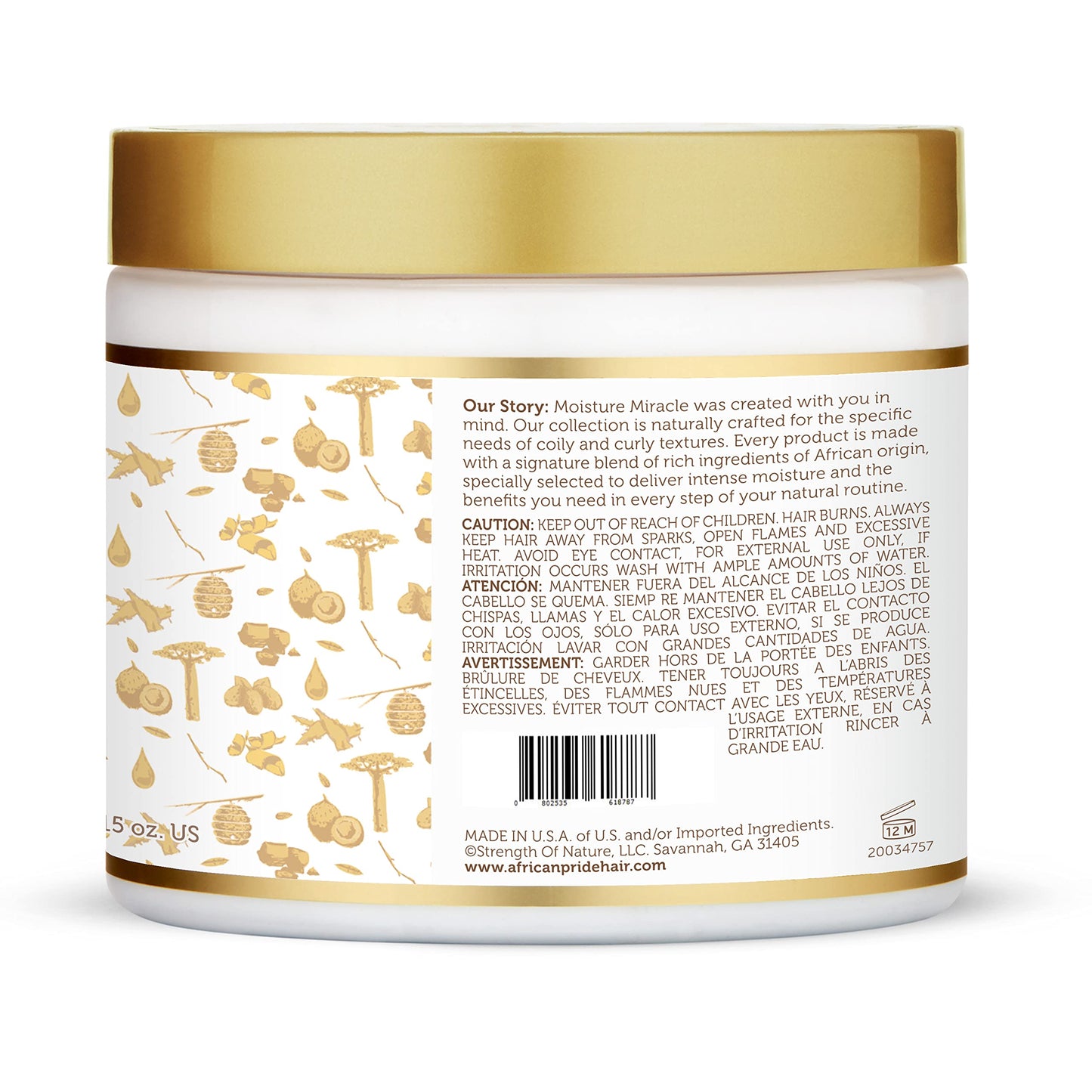 African Pride Moisture Miracle Curling Cream, 15 Oz (3 Pack)