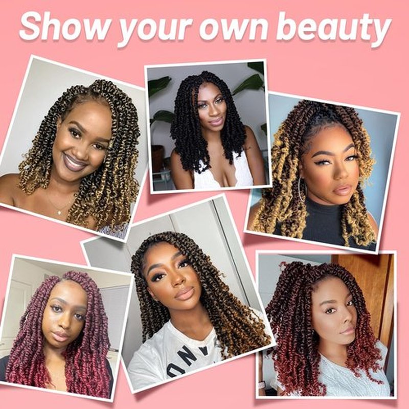 Pre Passion Twist Crochet Hair: Water Wave Pre Looped Crochet Twist Hair 8 Inch Pre Twist Passion Twist Hair 1B/30