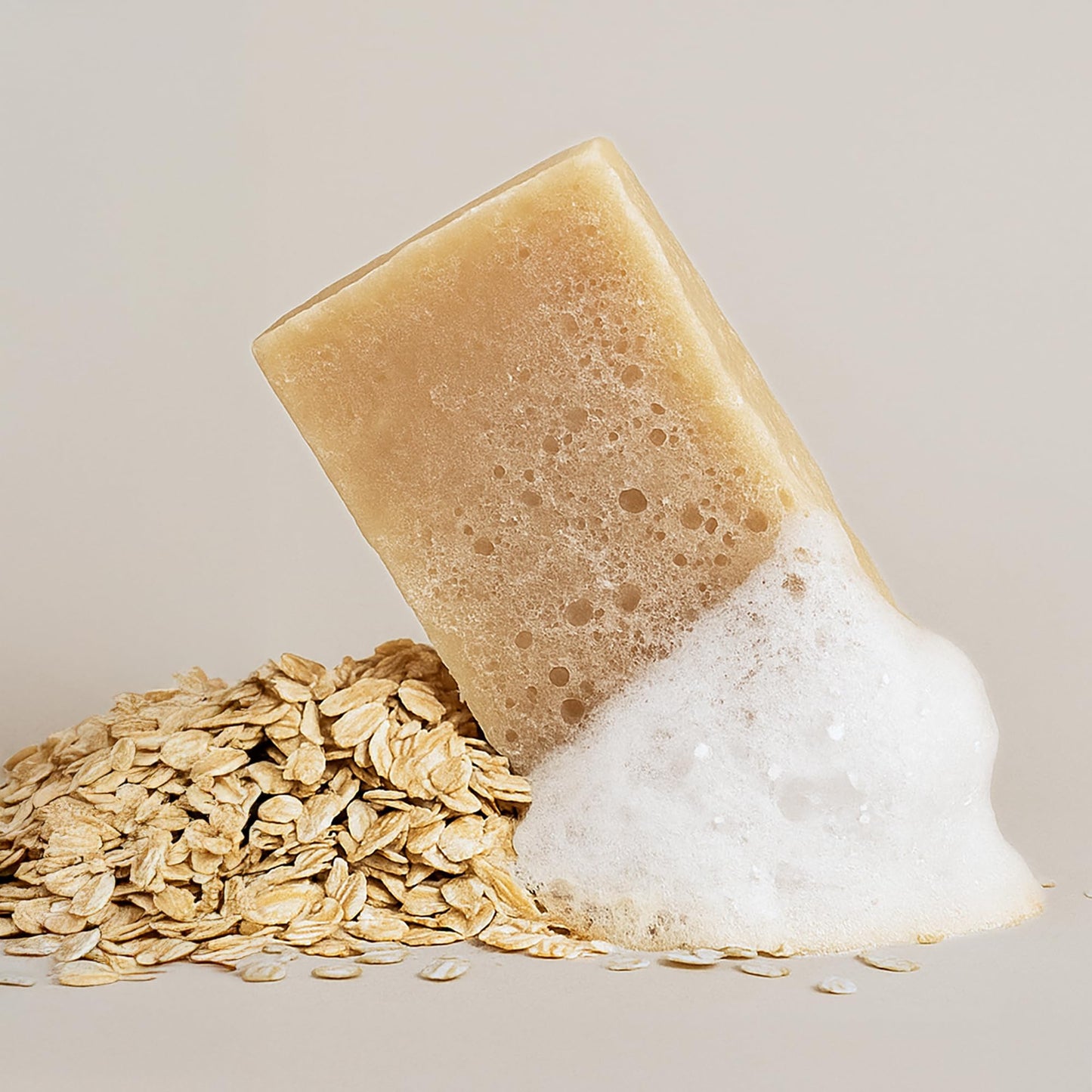 T.Taio Esponjabon Soap Sponge for Shower, Bath Wash Scrubber for Body, Foot and Face, Bathroom Accessory with Massage and Lather, Oatmeal Soap Sponge with Mini Soap Included