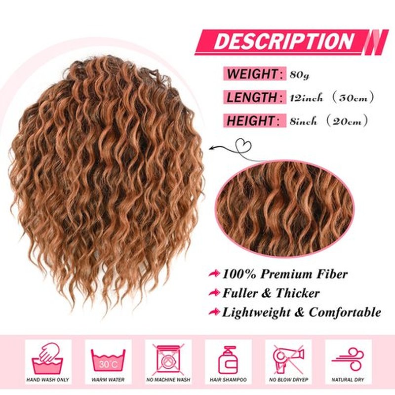 Adancyler 2PCS Ponytail Extension, 8" Messy Bun Hair Piece+20" Wavy Drawstring Ponytail Extensions Synthetic Hairpieces Pony Tails Hair Extensions for Women(T1B/30#)