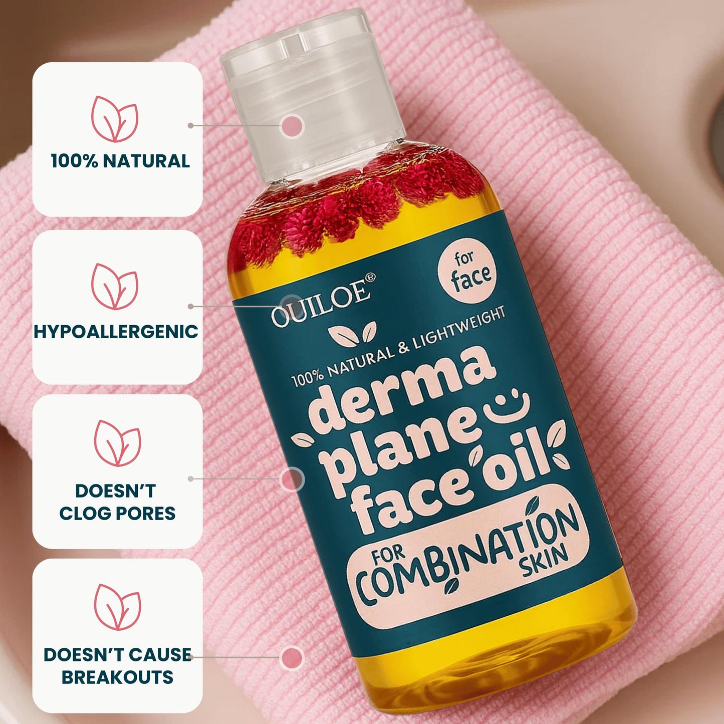 Dermaplane Oil for Combination Skin - Shave Oil for Women, Face Shaving Oil for Women, Use with a Dermaplaning Tool, Razor, Shaver or Microblade for Close Shave 2 oz by Ouiloe