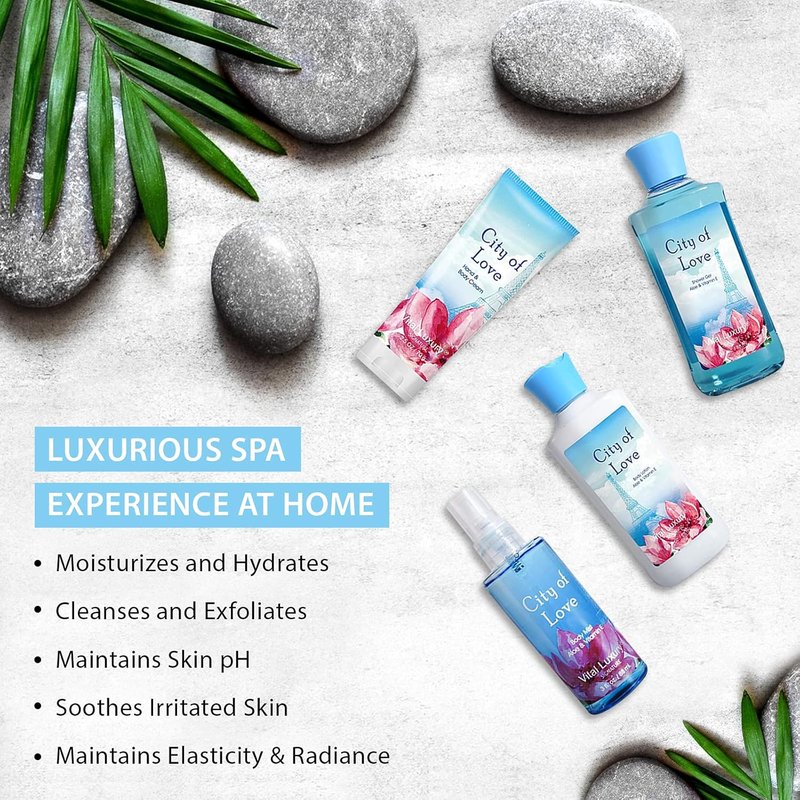 Bath & Body Kit - Ideal Skincare Gift Set | 3 Fl Oz Body Lotion, Shower Gel, Cream & Fragrance Mist