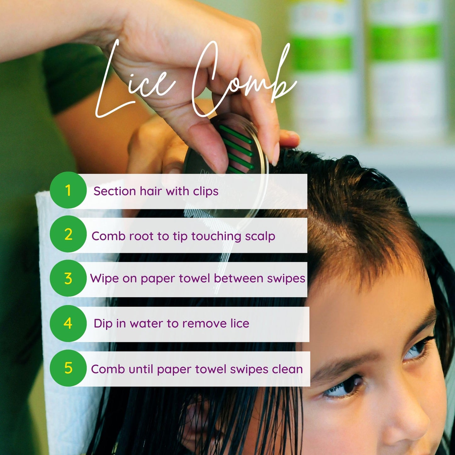 My Hair Helpers Unscented Dimethicone Oil and Nit Comb Lice Removal Kit for Kids, Works on 1-2 Children, 100% Effective