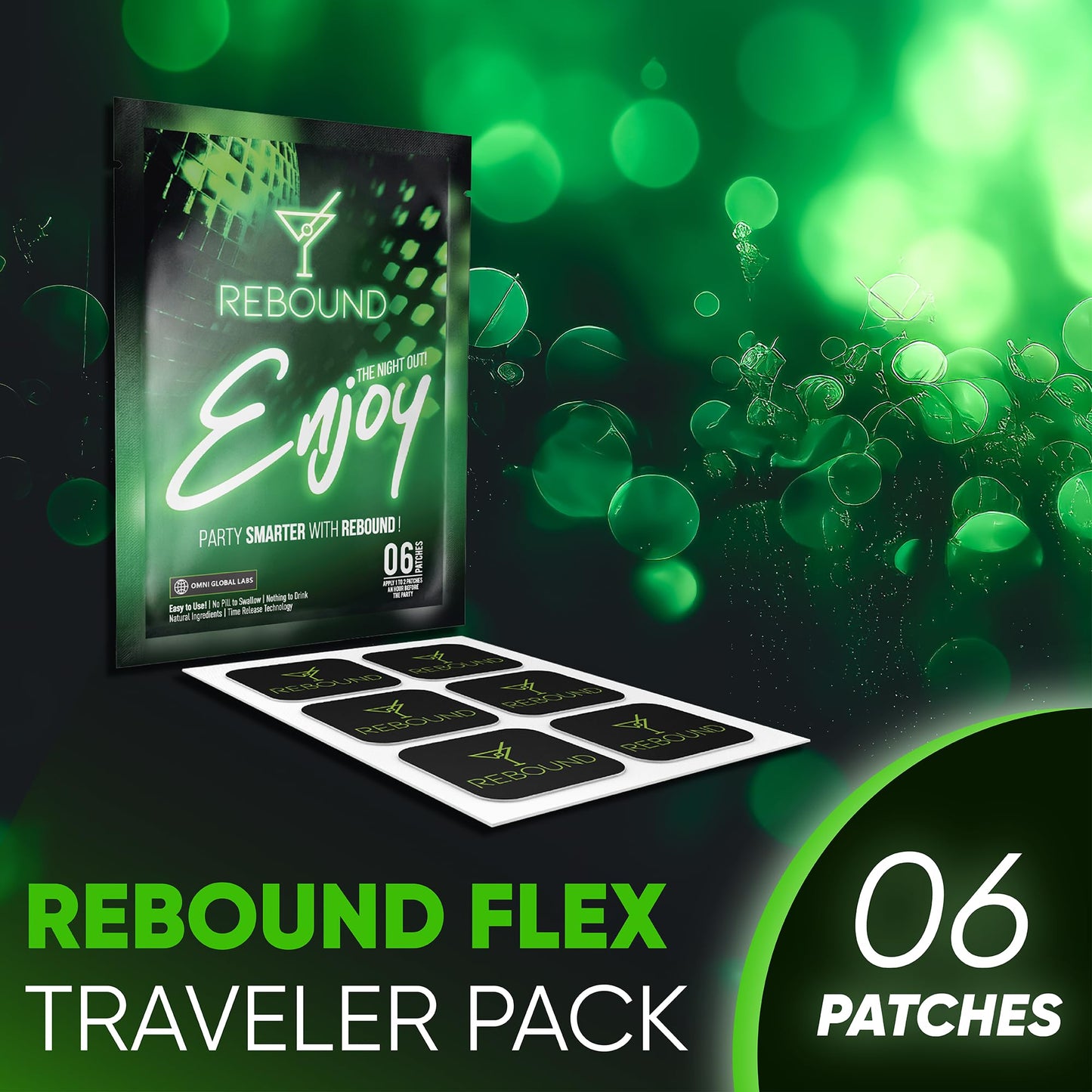 Rebound Patch - 6 Patches - Traveler Pack - Perfect for that Special Night Out Alone or with A Few Friends