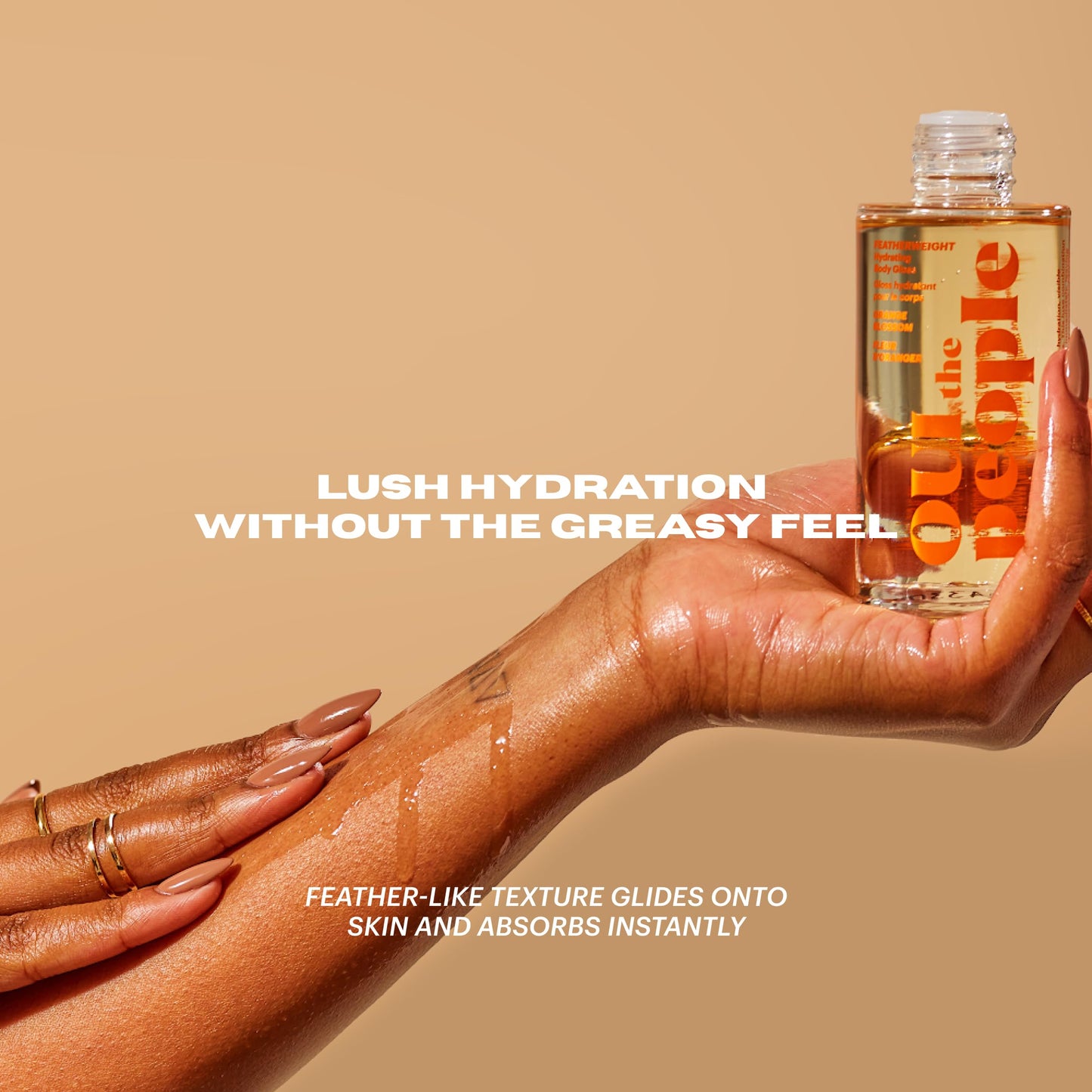 OUI the People FEATHERWEIGHT Hydrating Body Gloss, Unscented, Skin Barrier Boosting Body Glow Oil for Deep Hydration, Softens, Firms, and Enhances Skin Health, Shimmer Body Oil, 3.3 oz