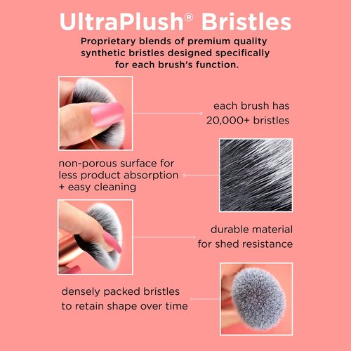 Real Techniques Cover & Conceal Dual Ended 2-in-1 Makeup Brush, For Flawless Foundation Coverage, Smooths and Conceals, Covers Blemishes and Imperfections, Flawless Results, Orange, 1 Count