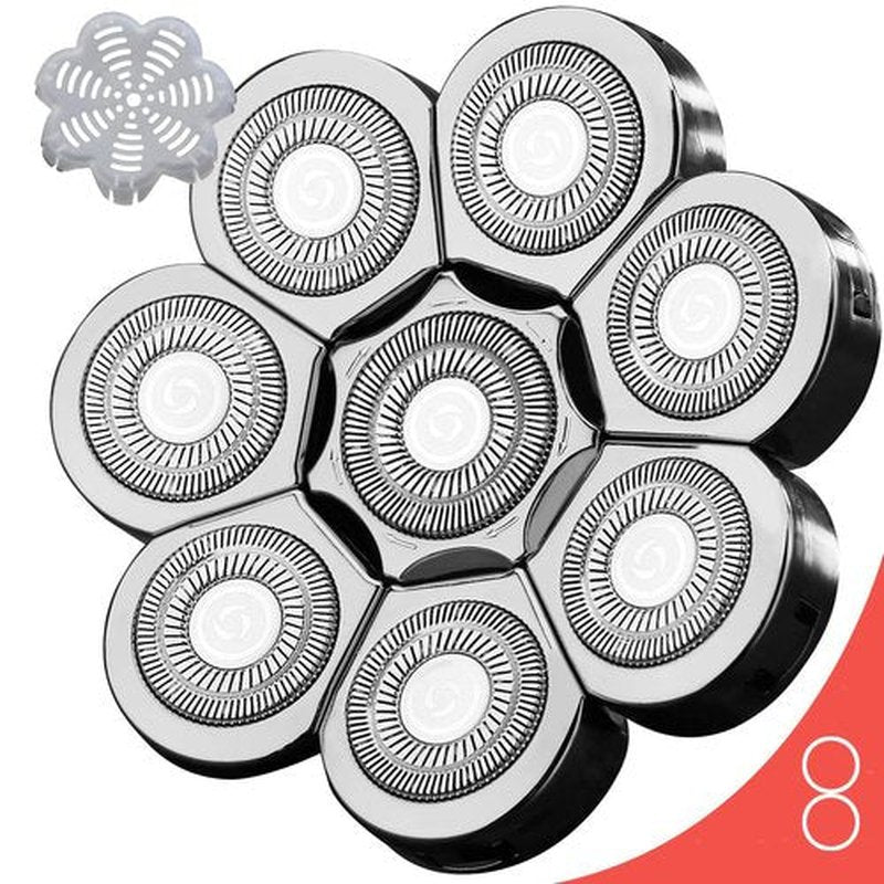 FOXSONIC 8 Blades Head Shaver Replacement Heads 8 Heads for Many Main Brands Electric Shaver Razor Bald Men Head Shaver Blades