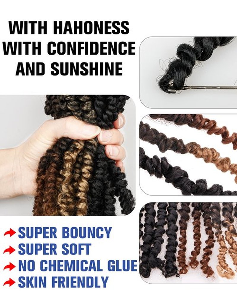 12 Inches 9 Packs Passion Twist Crochet Hair For Black Women,Mixed Colors Combo Pack(7 packs 1B+ 1 pack T1B/27+1 pack T1B/30), Pre-twisted Pre Looped Synthetic Hair Extensions(12"-9 Packs,1B+T27+T30)