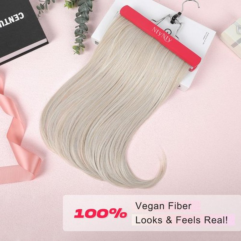NTYNTY Hair Extensions, 4PCS 18" Clip in Hair Extensions Layered Cut Natural Lightweight Hairpieces with Thinner Softer Invisible Weft for Women - Pearl Blonde