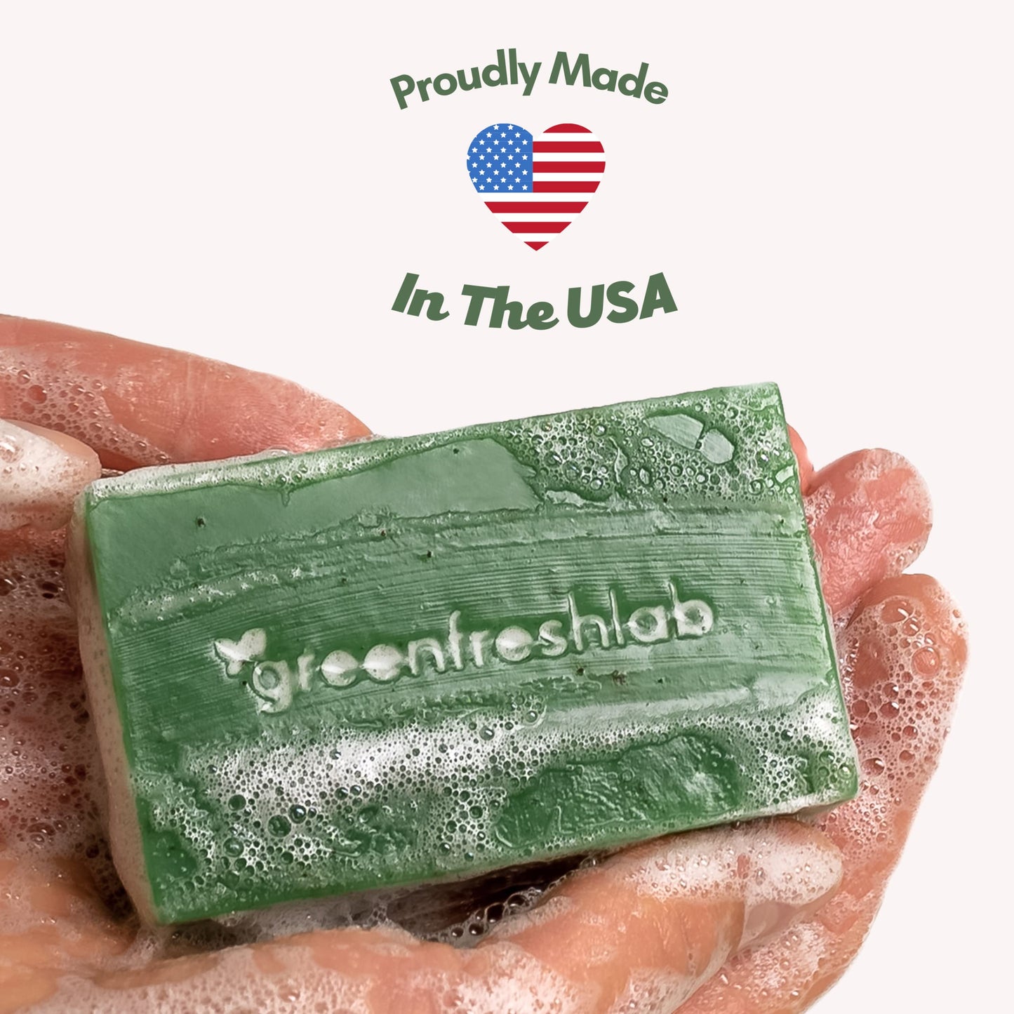Greenfreshlab Thyme + Rosemary Soap Bar 85% Organic Ingredients, Natural Help for Sensitive Skin, Enriched with Patchouli Oil, Uplifting Aroma, Vegan & Cruelty Free, 4 oz