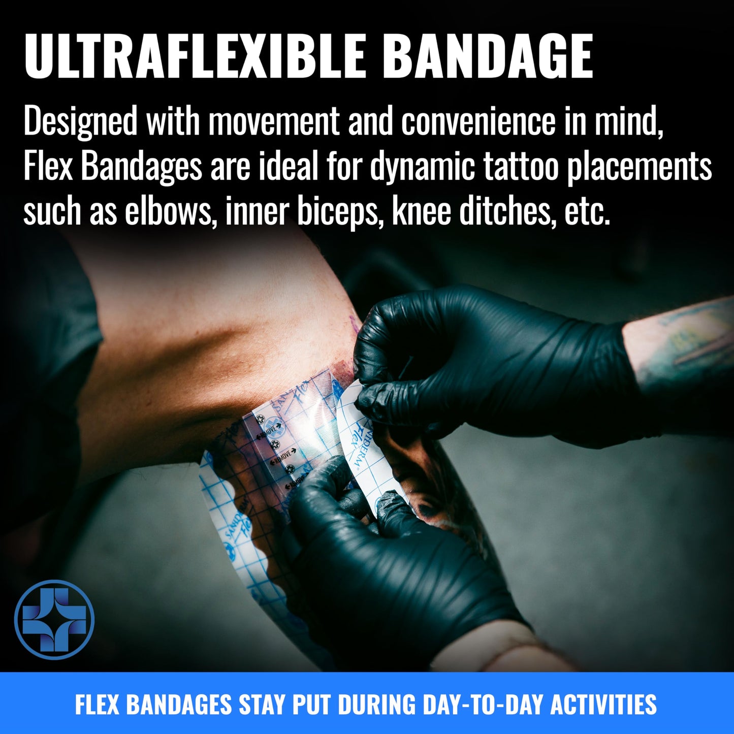 Saniderm Flex Tattoo Aftercare Bandage (New) (3 Sheets, 6 in x 8 in) – Convenient, Faster Tattoo Healing and Protection – Sterile, Waterproof, Ultra Flexible, Tatoo Aftercare Wrap – Matte Finish