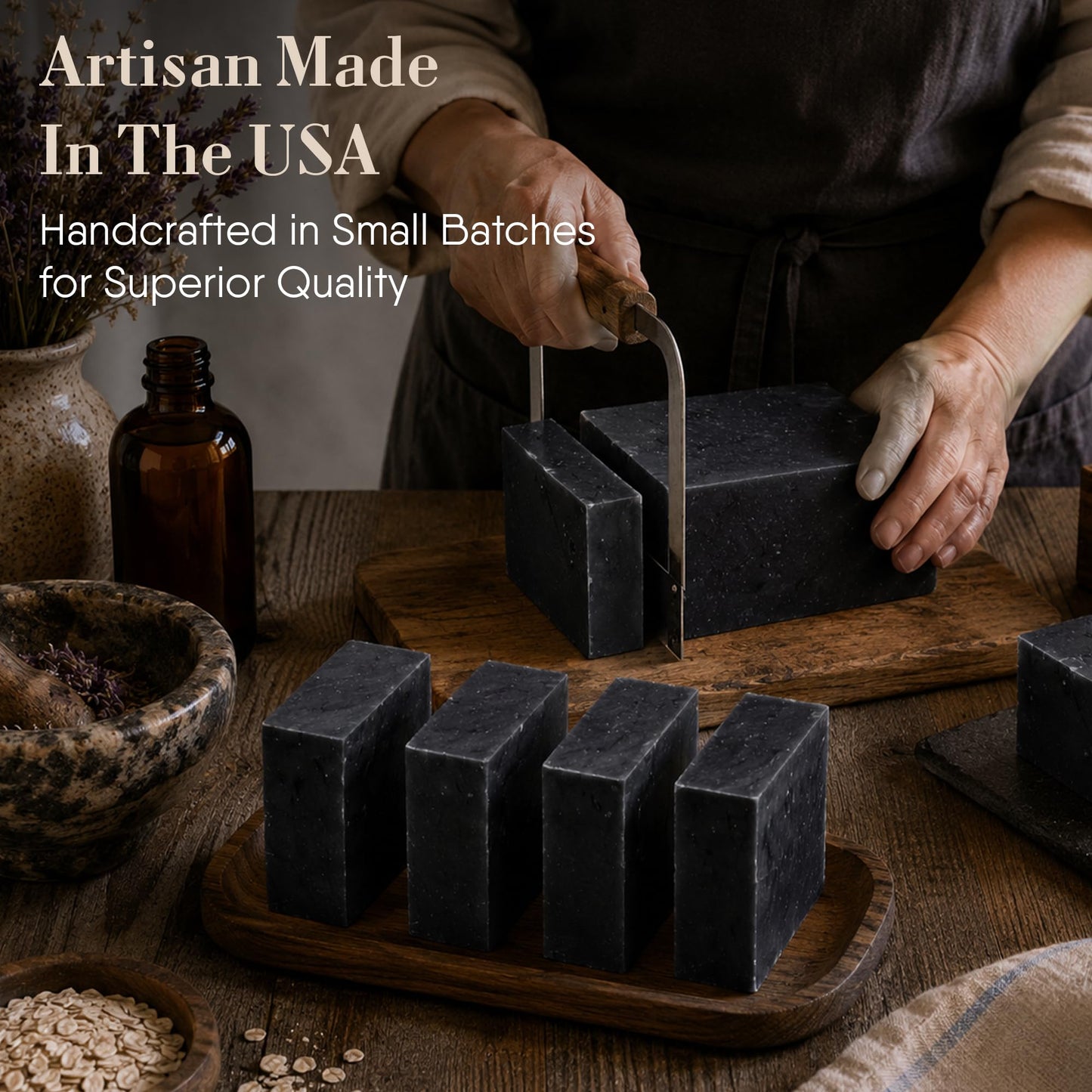 360Feel African Black Soap - Made in The USA - Castile Handmade, All-Natural, Cold-Processed - Infused with African Black Soap and a Soothing Scent - Rich, Creamy Lather (5 oz)