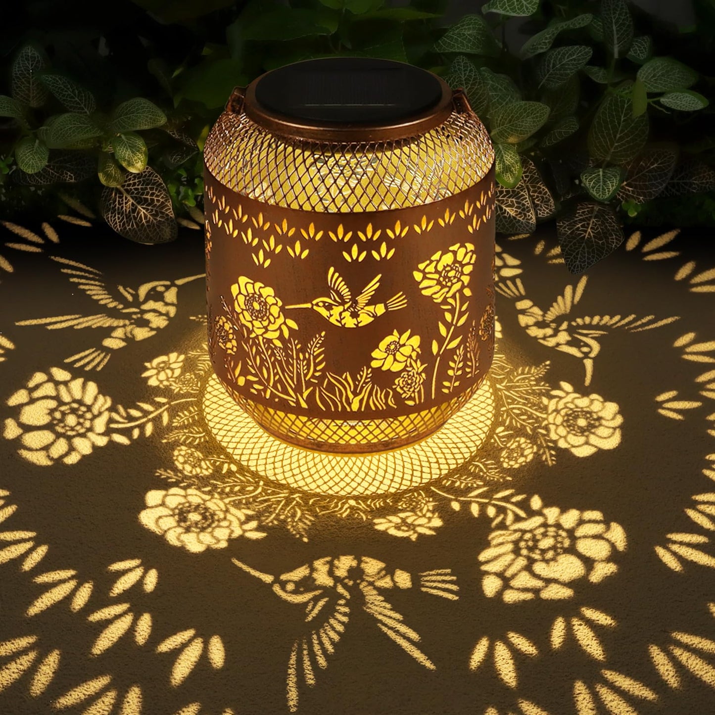 Solar Lanterns Outdoor Waterproof Christmas Birthdays Gifts for Women Mom Grandma Butterfly Garden Decor Metal Hanging Solar LED Lights for Patio(Hummingbird)