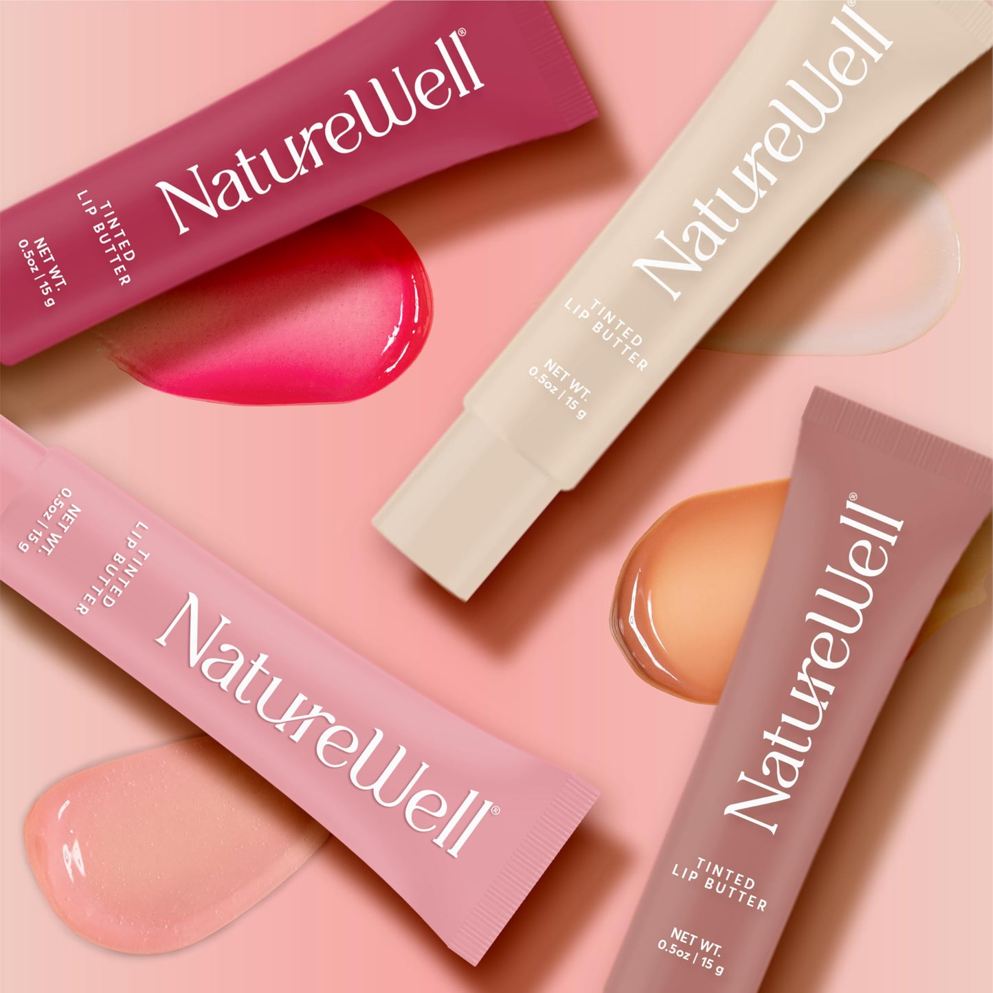 NatureWell Tinted Lip Butter Variety Pack of 4, 0.50 Oz Each