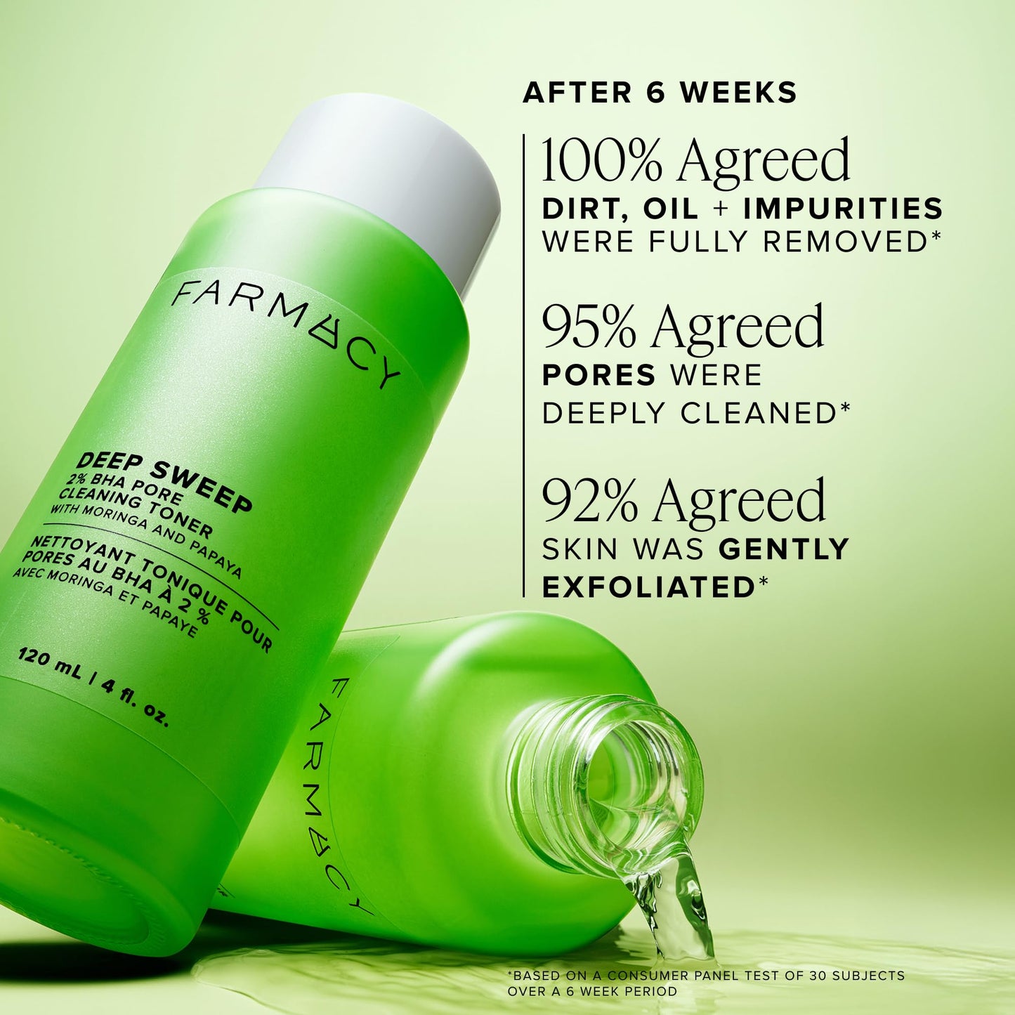 Farmacy 2% Salicylic Acid Toner for Face - Deep Sweep BHA Liquid Exfoliant + Pore Cleaner - Controls Oil, Gently Exfoliates + Refines Pores - Skin Care for Combo, Oily + Blemish-Prone Skin - (10ml)