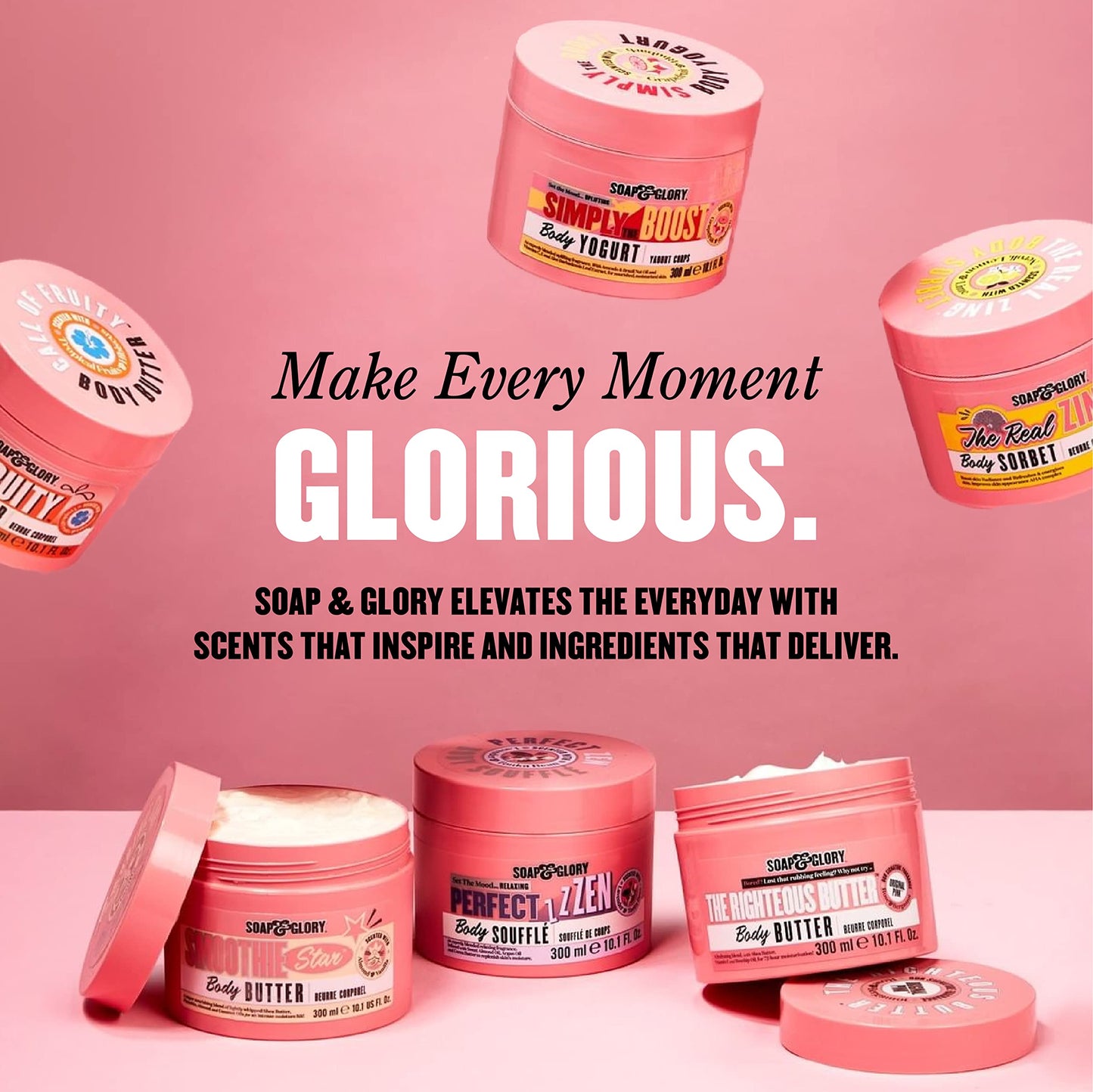 Soap & Glory Original Pink Exfoliating Body Scrub - Body Exfoliator & Dead Skin Remover with Mandarin Extract for Smooth, Radiant Skin - Rose & Bergamot (6.7 fl oz)