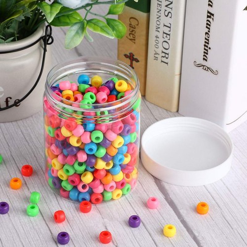 Patelai 4 Pieces Round Clear Wide-mouth Leak Proof Plastic Container Jars with Lids for Travel Storage Makeup Beauty Products Face Creams Oils Salves Ointments DIY Making or Others (White,10 Ounce)