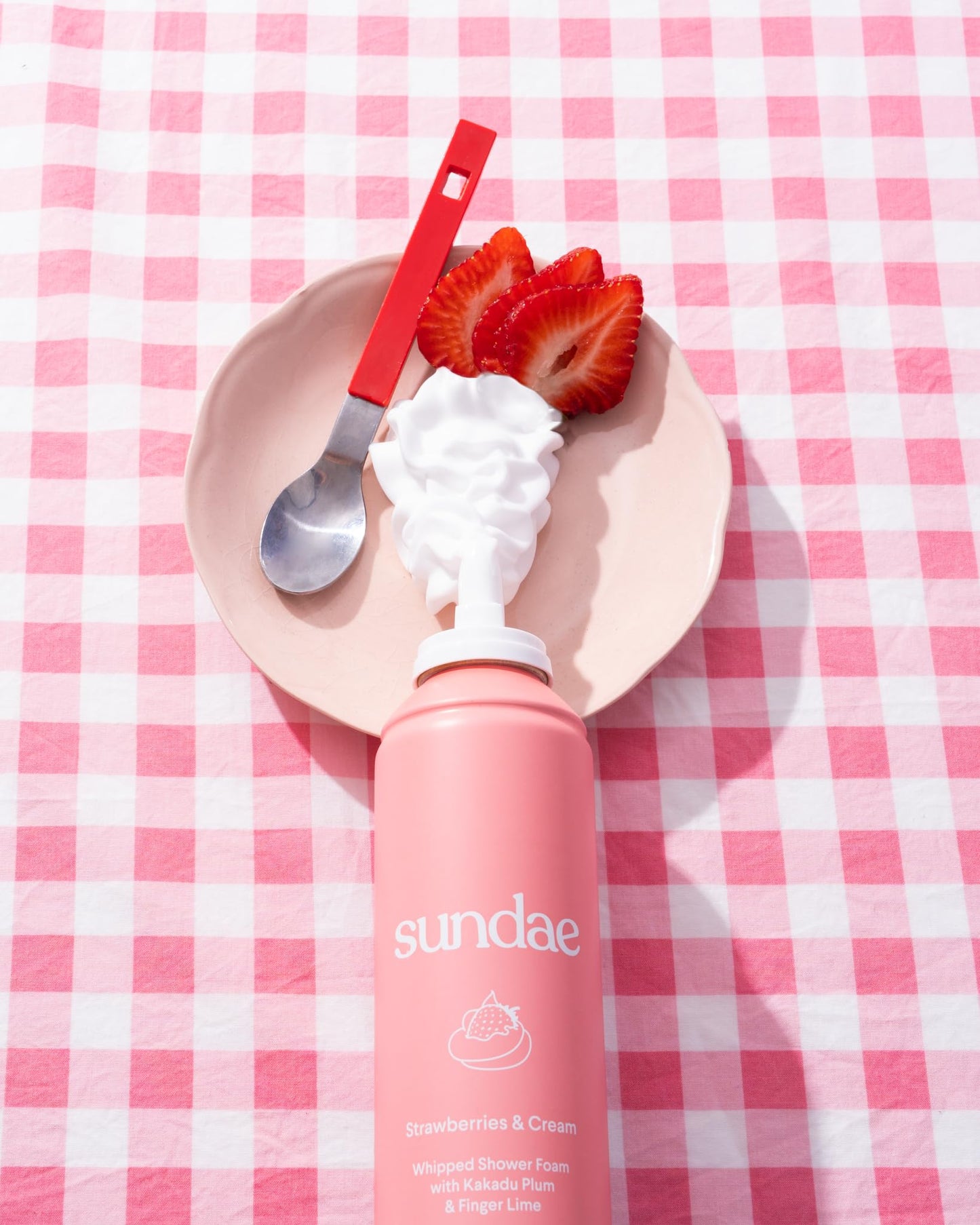 sundae Whipped Shower Foam Strawberries & Cream, Cherry On Top Foaming Body Wash Shower Foam 8.9 fl oz, 265ml 2-pack