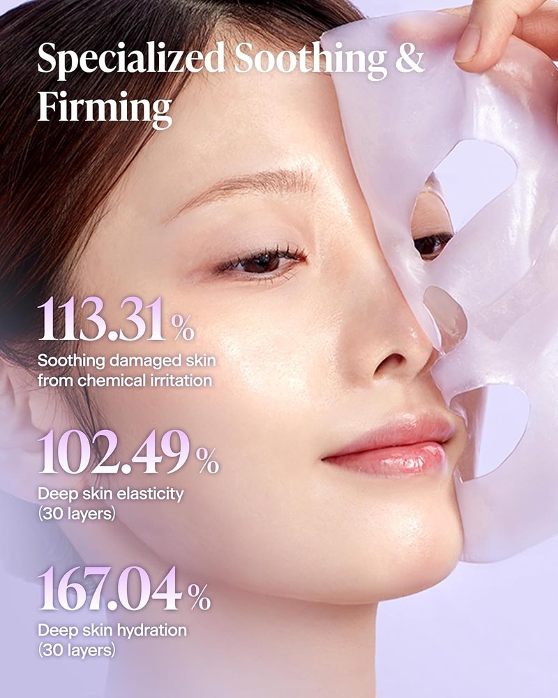 Calming Collagen Nanoshot Mask - Korean Hydrogel Face Sheet Masks with Cica & Azulene | 5 Sheets for Sensitive Skin