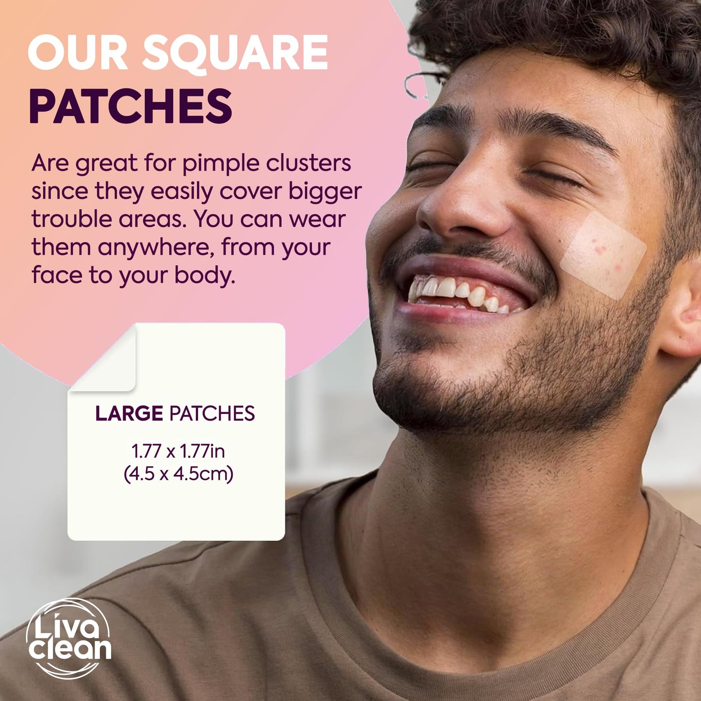 Livaclean 40CT Large Pimple Patches for Face - Big Pimple Patches Large Hydrocolloid Patch for Blemishes - Body Nose Forehead Chin Acne Patch - XL Zit Stickers