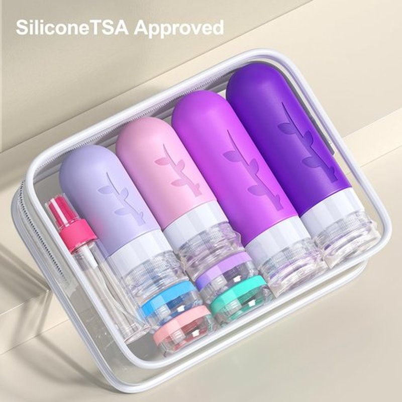 18 Pack travel Bottles for Toiletries, Silicone TSA Approved Travel Containers Leak Proof Refillable Travel Essentials for Shampoo Conditioner Lotion toiletry bottles