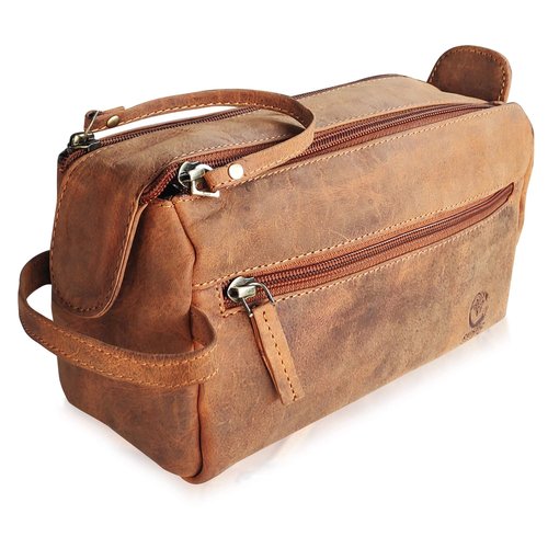 Rustic Town Unisex-Adult's Mens Toiletry Bags, Brown, M