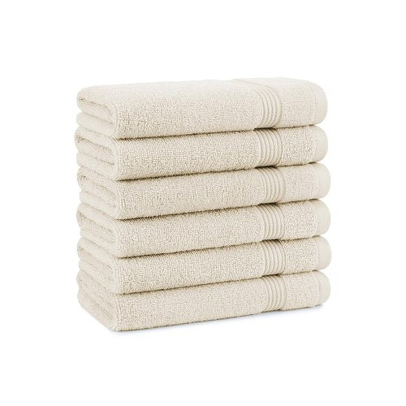 Arkwright Bathroom Hand Towels Set of 6 - Super Soft 100% Cotton, 600 GSM Quick Dry & Absorbent, Luxury Bath Essentials for Hotels, Spa, Hosts, and Vacation Rentals, Alabaster Ivory