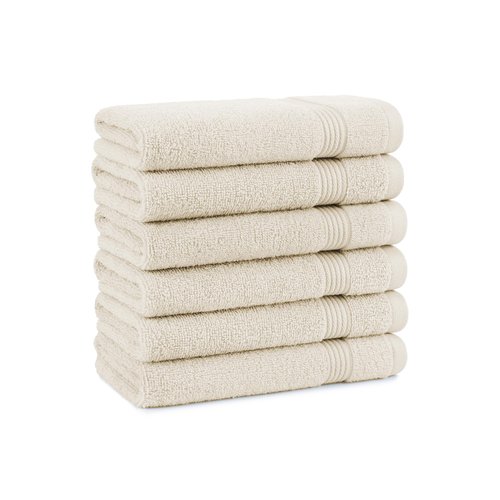 Arkwright Bathroom Hand Towels Set of 6 - Super Soft 100% Cotton, 600 GSM Quick Dry & Absorbent, Luxury Bath Essentials for Hotels, Spa, Hosts, and Vacation Rentals, Alabaster Ivory