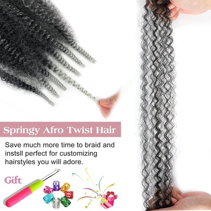 12 Inch Afro Spring Twist Hair 8 Packs Marley Twist Braiding Hair TGray Afro Twist Hair Marley Twist Braiding Hair Afro Twist Hair for Soft Locs (TGray#, 12 Inch(Pack of 8))