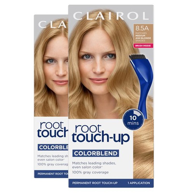 Clairol Root Touch-Up by Nice'n Easy Permanent Hair Dye, 8.5A Medium Ash Blonde Hair Color, Pack of 2