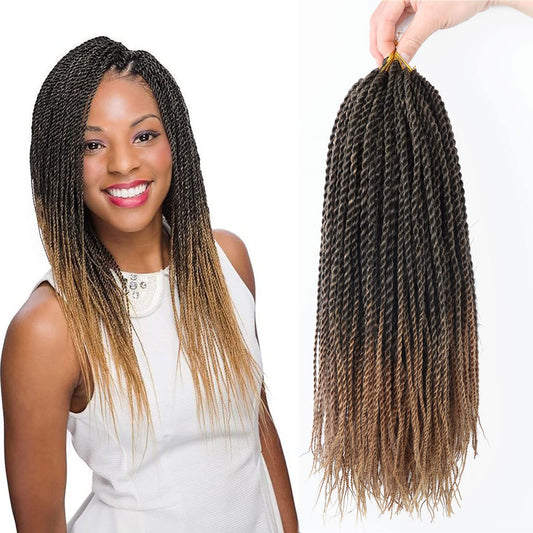 14 Inch 8Packs Senegalese Twist Hair Crochet Braids 30Stands/Pack Synthetic Braiding Hair Extensions for Black Women (14 Inch, T1B/27)