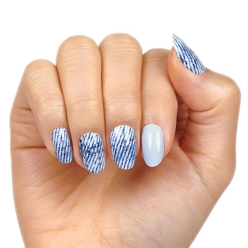 Color Street Blue Jean Baby Nail Polish Strips, Pale Blue Denim, (FDC285)