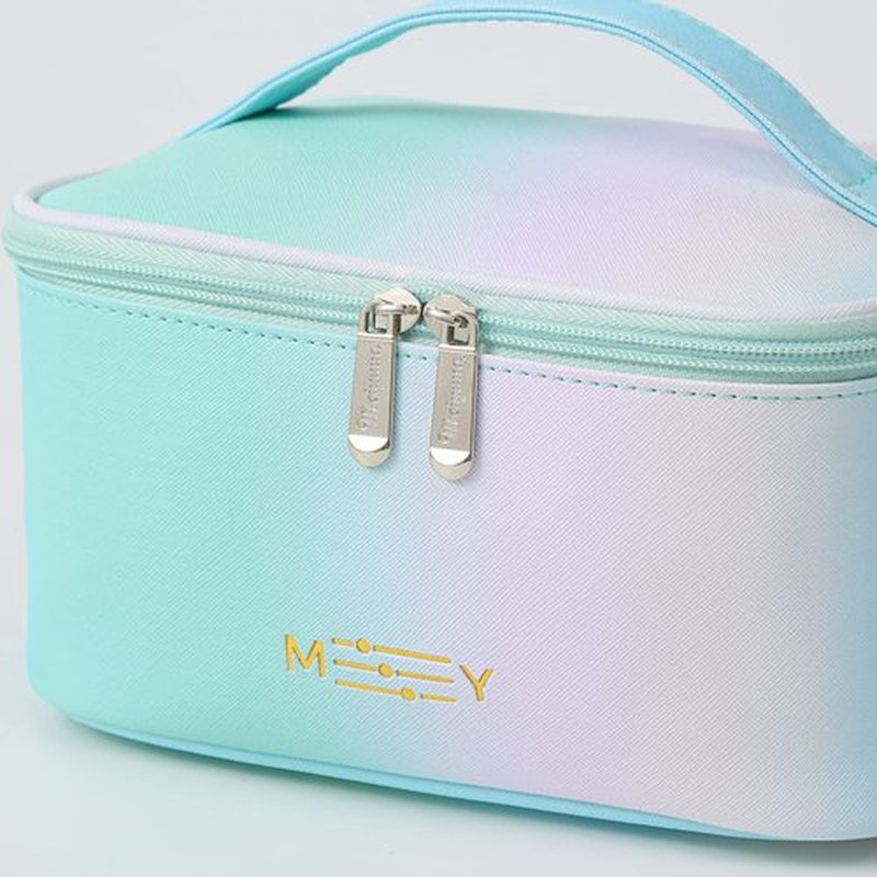 KITENROM Makeup Bag Preppy Cosmetic Bag Small for Women Toiletry Bags Pouch Organizer Rainbow Gradient Green