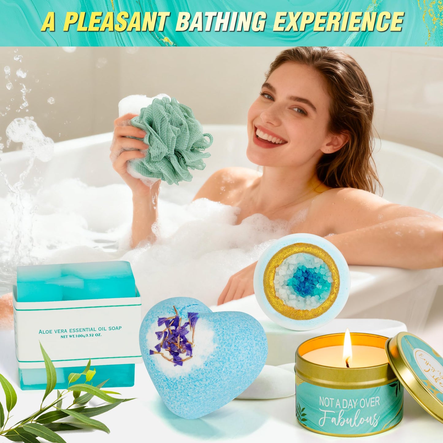HN HAIINAA Birthday Gift for Women, Get Well Soon Gifts, Unique Self Care Gifts for Her Women Wife Girlfriend, Spa Gift Basket Set with Luxury Flannel Blanket