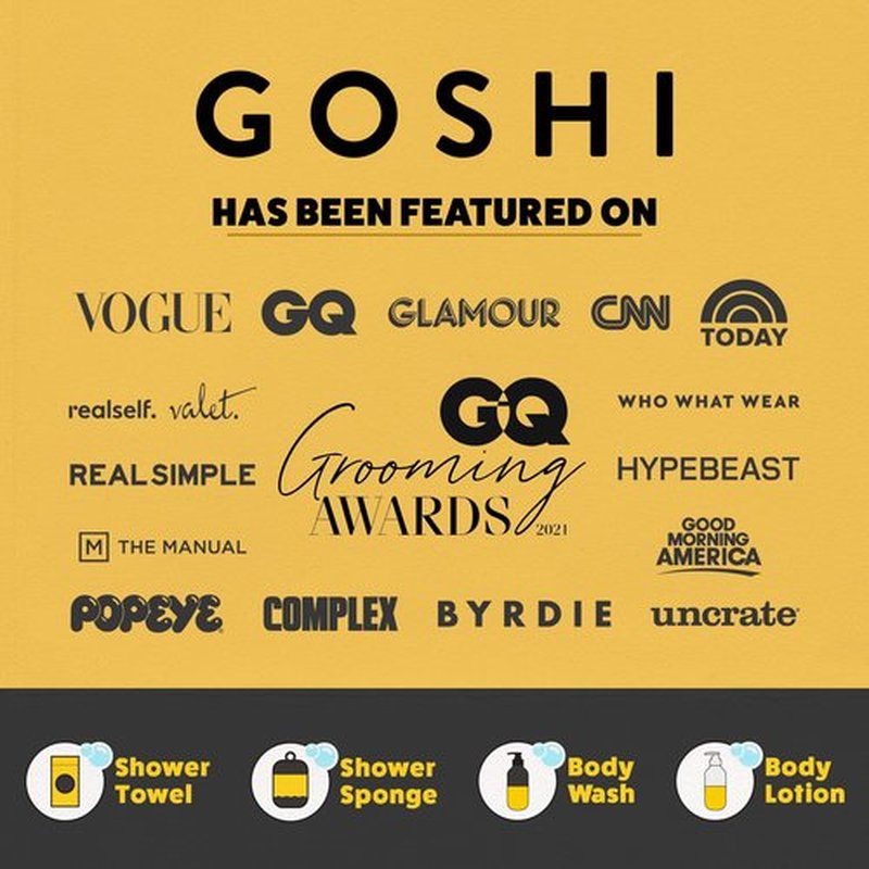 GOSHI Exfoliating Shower Sponge - Rip-Resistant, Rapid-Drying Exfoliating Bath Sponge for All Skin Types - Grey - Made in Japan